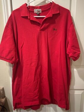 Perlis Men's Red Polo Shirt with Subtle Chest Emblem